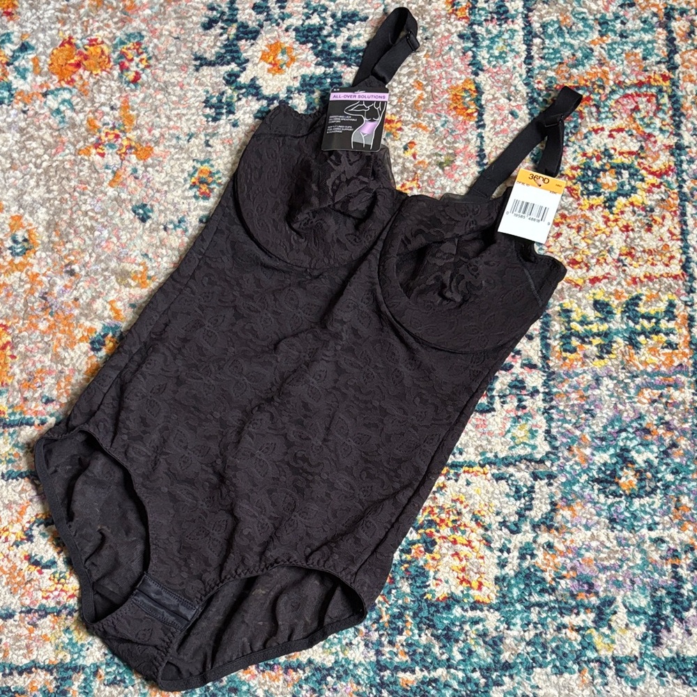 Bare Necessities Black Shapewear Bodysuit NWT 36DD